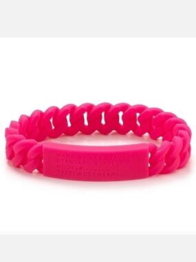 Marc by Marc Jacobs Neon Pink Silicone Link Bracelet